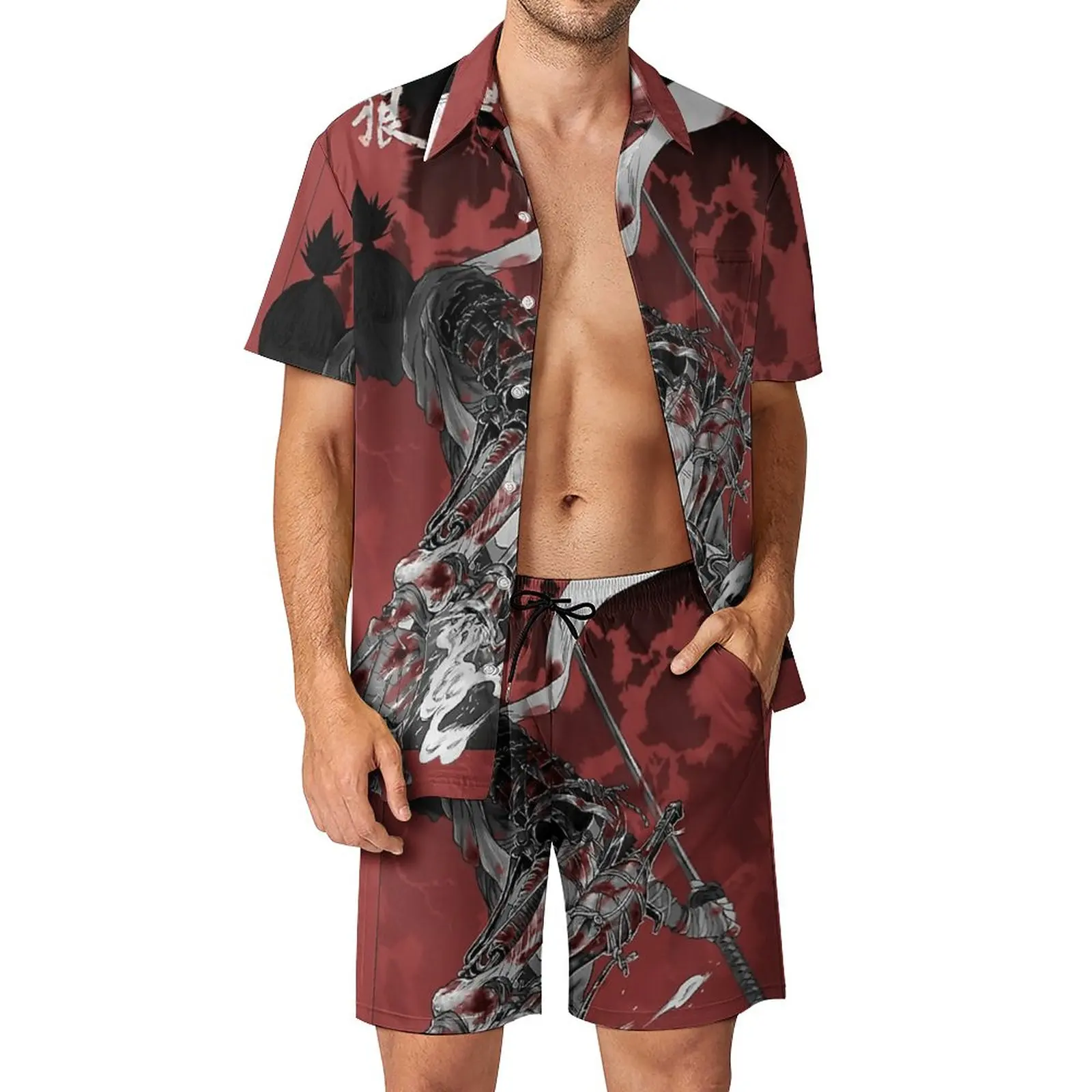 

Wolf with Katana Sekiro Men's Beach Suit 2 Pieces Coordinates High Quality Cute Going Out USA Size