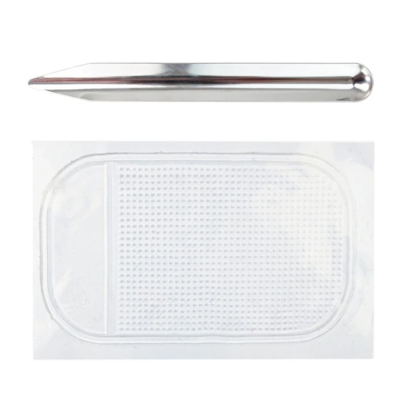 

2 Piece Set Beading Tool and Non-Slip Pad for DIY Jewelry Making Scoops Beads with Ease Curved Metal Tool with Tip Tube