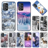 snow ice tree silicon black case for samsung a33 a53 a32 a23 a13 a73 a52 a22 a72 a42 a71 a51 a41 a31 a21 a12 a11 s9 winter cover
