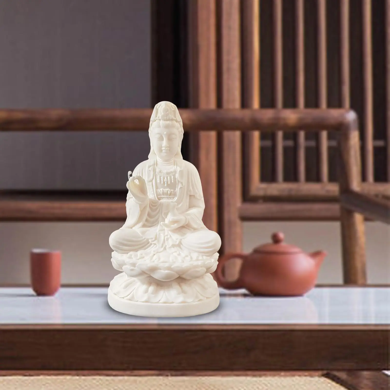 Статуя Гуаньинь ручная гравировка настольная миниатюрная легкая Bodhisattva