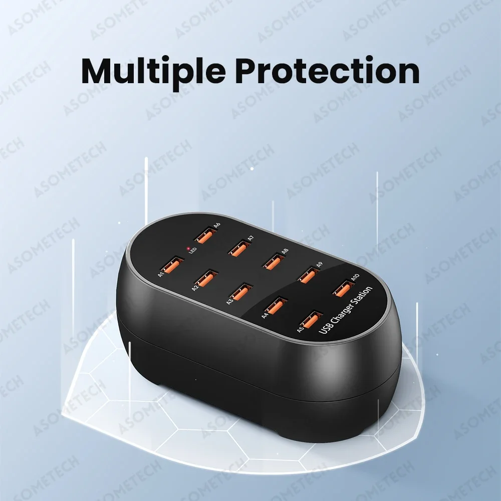 Настольная зарядная станция 140W GaN 5 портов USB Беспроводное зарядное устройство