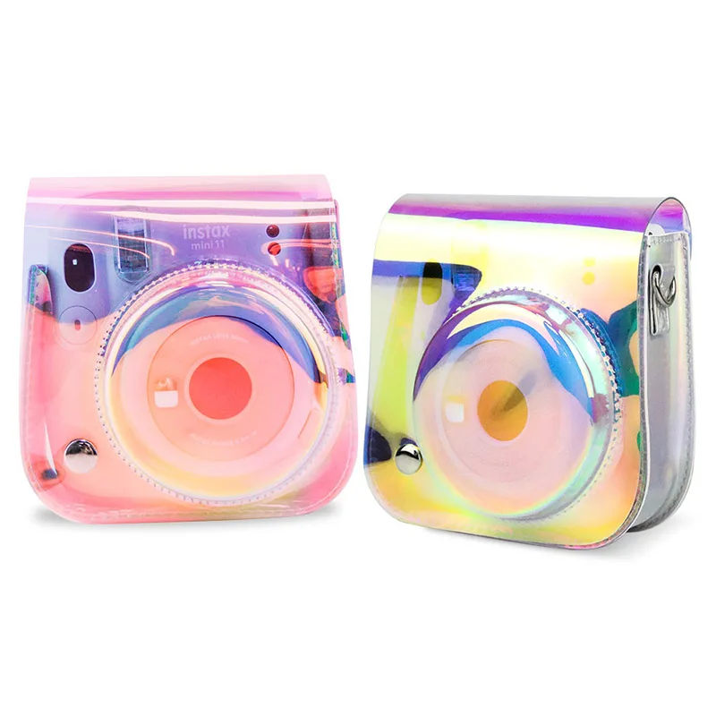 

Чехол для камеры Fujifilm Instax Mini 11, Наплечная Сумка, цветной чехол с лазерным рисунком, защитный чехол с плечевым ремнем, комплект s для камеры