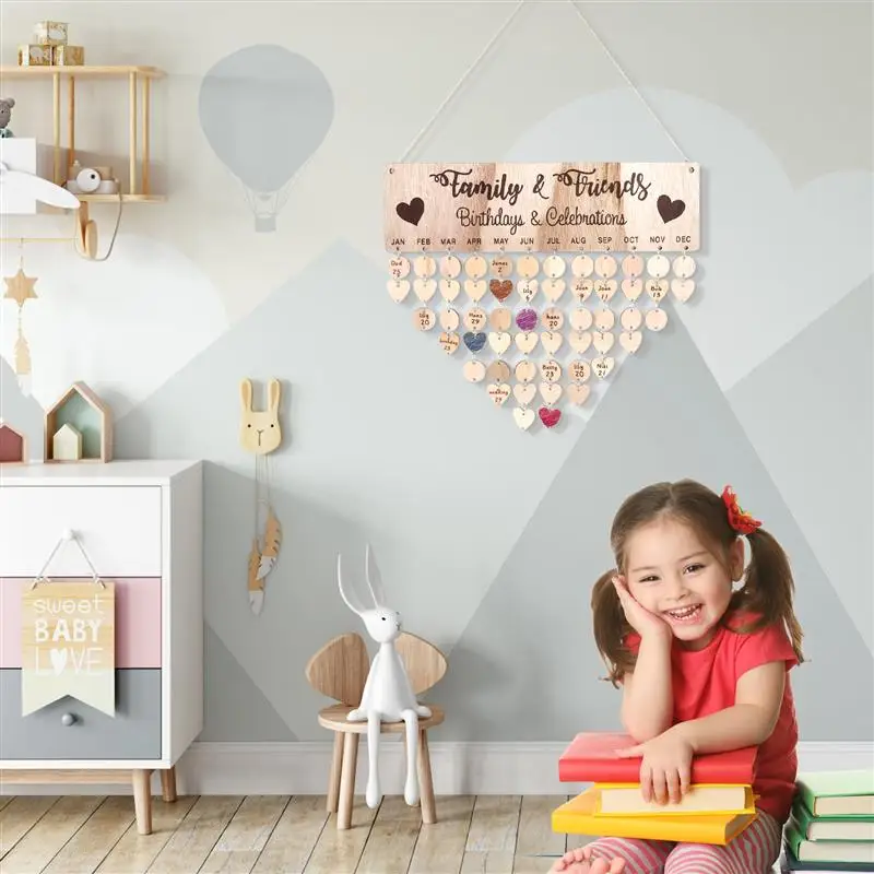 Персонализированный деревянный календарь Toyvian сделай сам доска для отслеживания