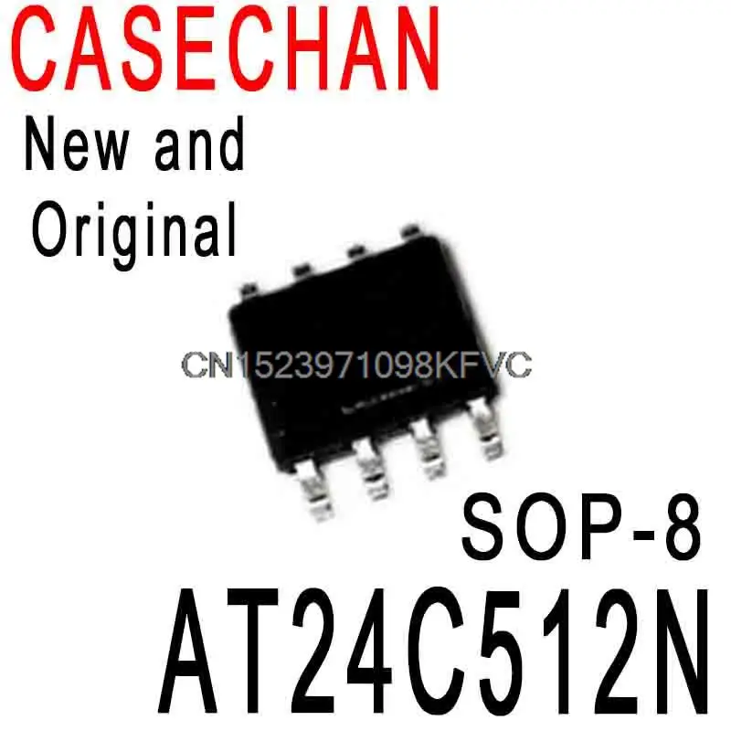 5 шт., новые и оригинальные фонарики, 24C512N SMD SOP-8, фонарь с микросхемой, новая оригинальная интегральная схема AT24C512N