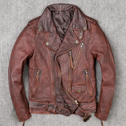 

Genuine Leather Vintage Jacket Men Spring 2023 100% Cowhide Coat Motorcycle Mens Jackets Plus Size 5xl Veste Homme Pph4911