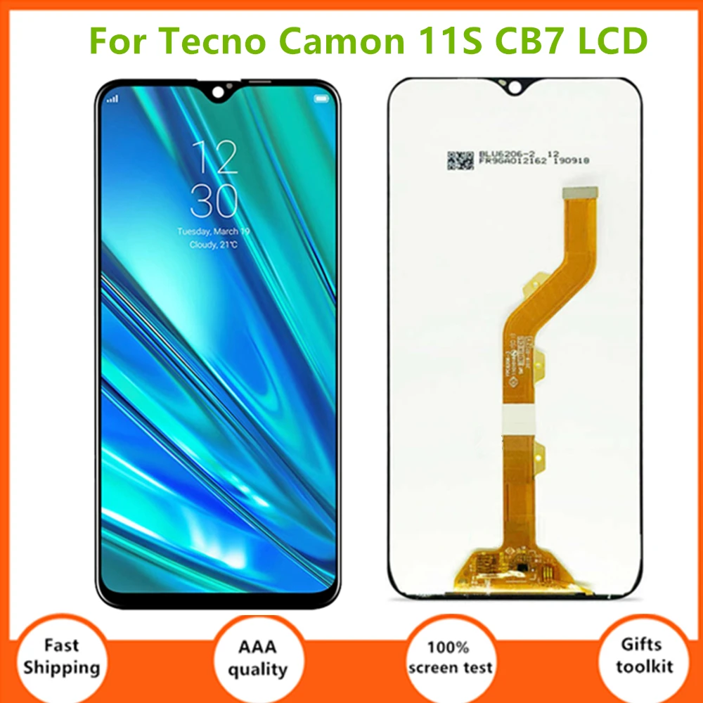 

Полный ЖК-дисплей 6,2 дюйма для Tecno Camon 11S CB7, ЖК-экран и сенсорная панель, стеклянный дигитайзер в сборе, сменный дисплей Camon 11s