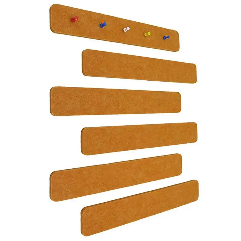

Felt Pin Boards For Walls 6PCS Wall Cork Board Sheet Lightweight Felt Strips Self-Adhesive Memo Board Notice Board For Classroom