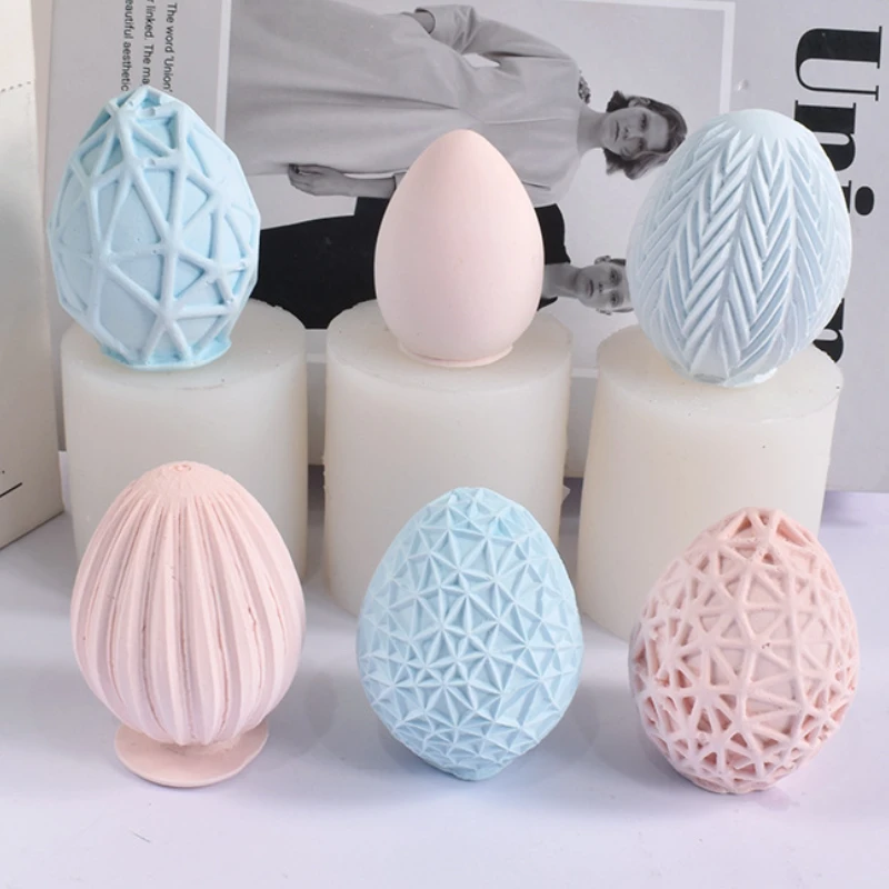 

Форма для свечи в виде пасхального яйца, самодельная Геометрическая Свеча для ароматерапии, инструмент для изготовления гипса и эпоксидной смолы, украшение для дома
