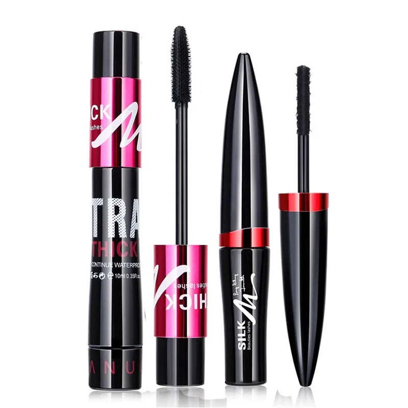 

Makeup Black Silk Mascara Makeup Set Eyelash Extension Lengthening Volume 3D Fiber Mascara Waterproof Cosmetics korean makeup