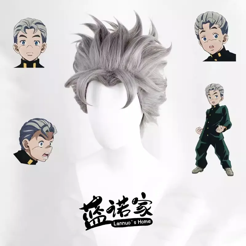 Фото Аниме JOJO Koichi Hirose Cos, парик для косплея, реквизит для Хэллоуина, карнавала, вечеринки, синтетические волосы, термостойкое волокно + шапочка для парика №1