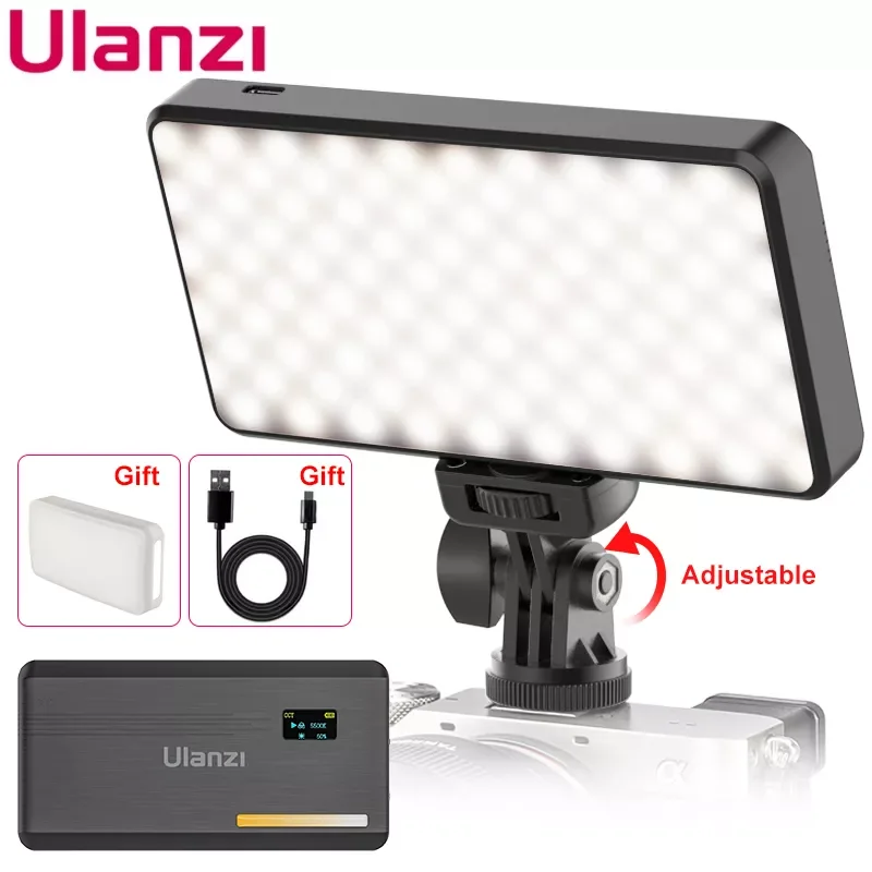 

Ulanzi VL200 Rechargeable Camera Video Light with Soft Diffuser 5000mAh 2500K-9000K Smartphone Vlog Light Fill Light Youtube