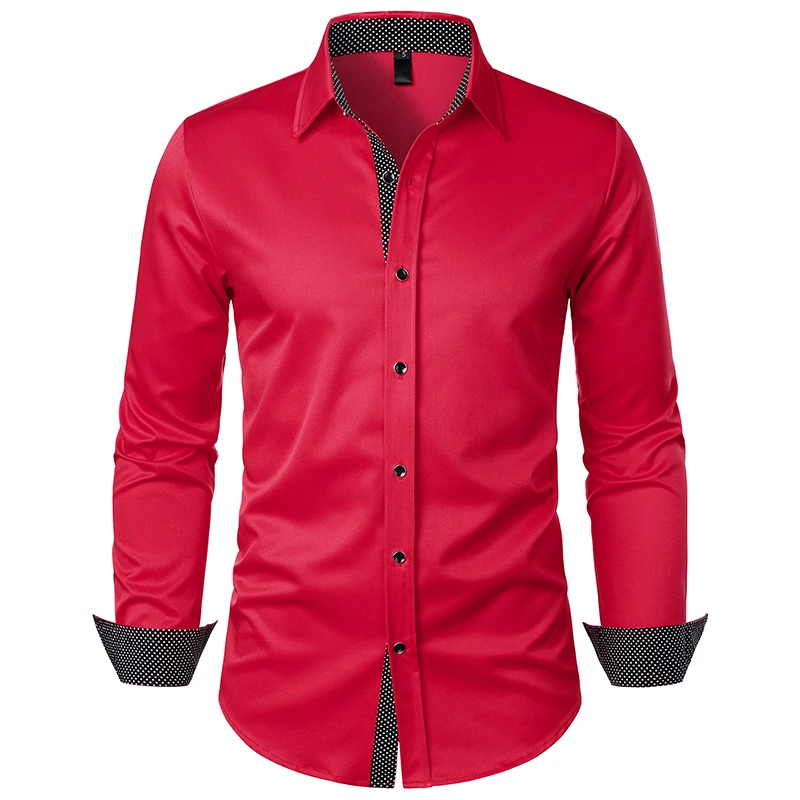

Autumn and Winter New Polka Dot Contrast Color Shirts Fashionable Beautiful Business Leisure Daily Versatile