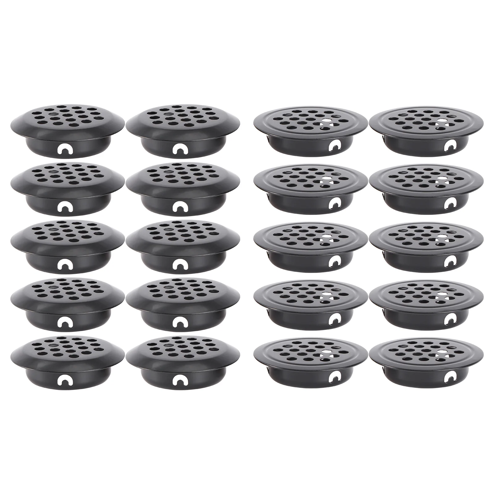 

20Pcs Home Furniture Ventilation Device Stainless Steel Air Vent Hole Black