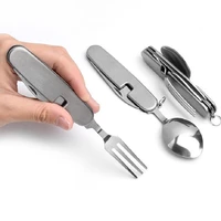 2020 detachable multi tool portable picnic camp spoon fold spork fork flatware tableware knife cutlery bottle can opener