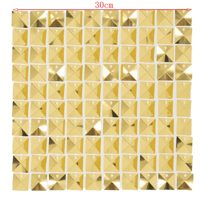 16 шт./лот мерцающий настенный фон серебристый золотой квадратный с блестками