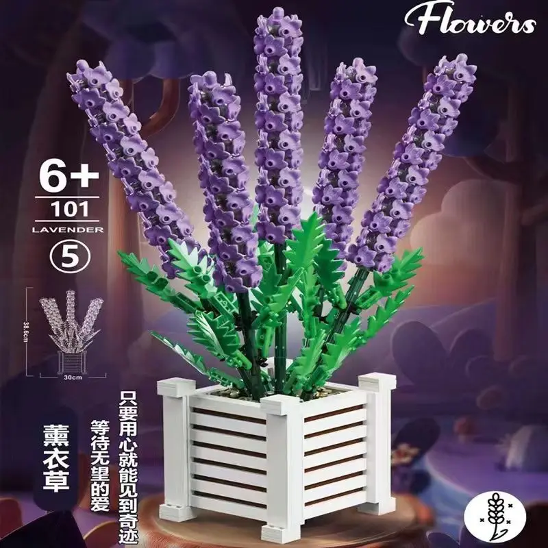 

DIY Романтический букет цветов, роза, Орхидея, суккуленты, строительные блоки, Совместимые Кирпичи, игрушка в горшке, подарки на день рождения подруге