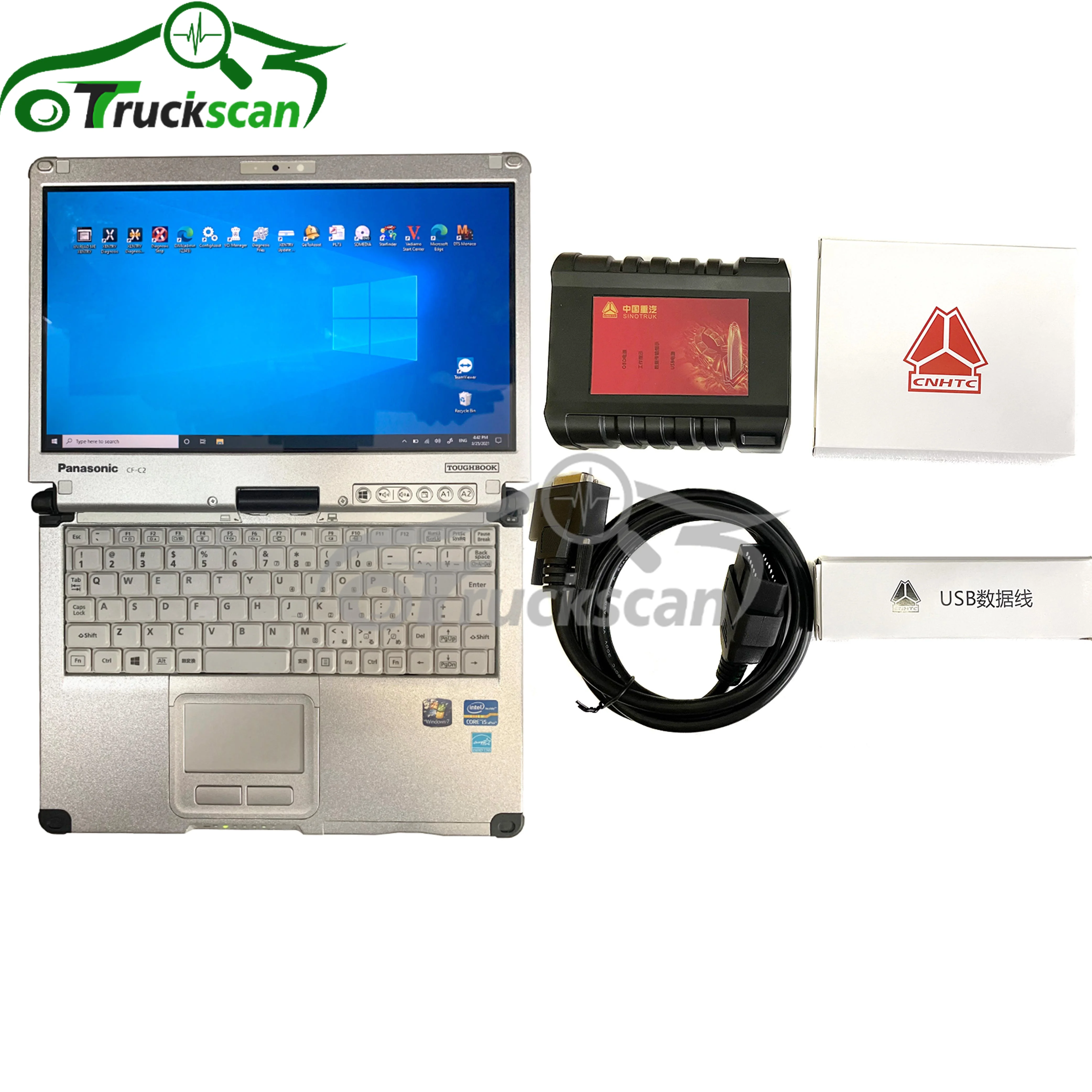 Диагностический сканер для дизельного грузовика Sinotruck EOL OBD для ноутбука HOWO A7/T7H/Sitrak/Hohan + Thoughbook CFC2