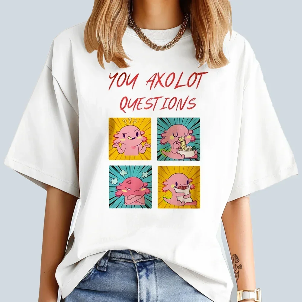 Креативная Футболка Axolotl Женская Уличная Одежда Повседневная Из Полиэстера С