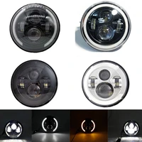 1pcs lenses for headlights led headlight 12v for jeep xj cherokee white 7 inch high low beam car accessories for offroad