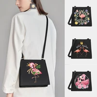 women shoulder messenger commute crossbody purse tote bag flamingo series pattern designer small square bags shopping handbag