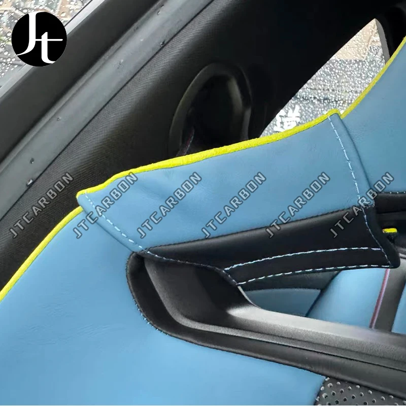 Фото Красочный автомобильный ремень безопасности для BMW G87 M2 G80 G81 M3 G82 G83 M4 F90 M5 из натуральной кожи, ремень безопасности для салона автомобиля №4
