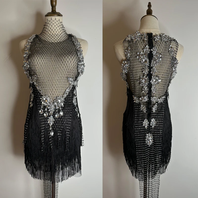 

Женское платье с бахромой, сценический подиумный вечерний наряд, костюм фрикционой королевы, одежда для ночного клуба, одежда для диджея и ГОГО