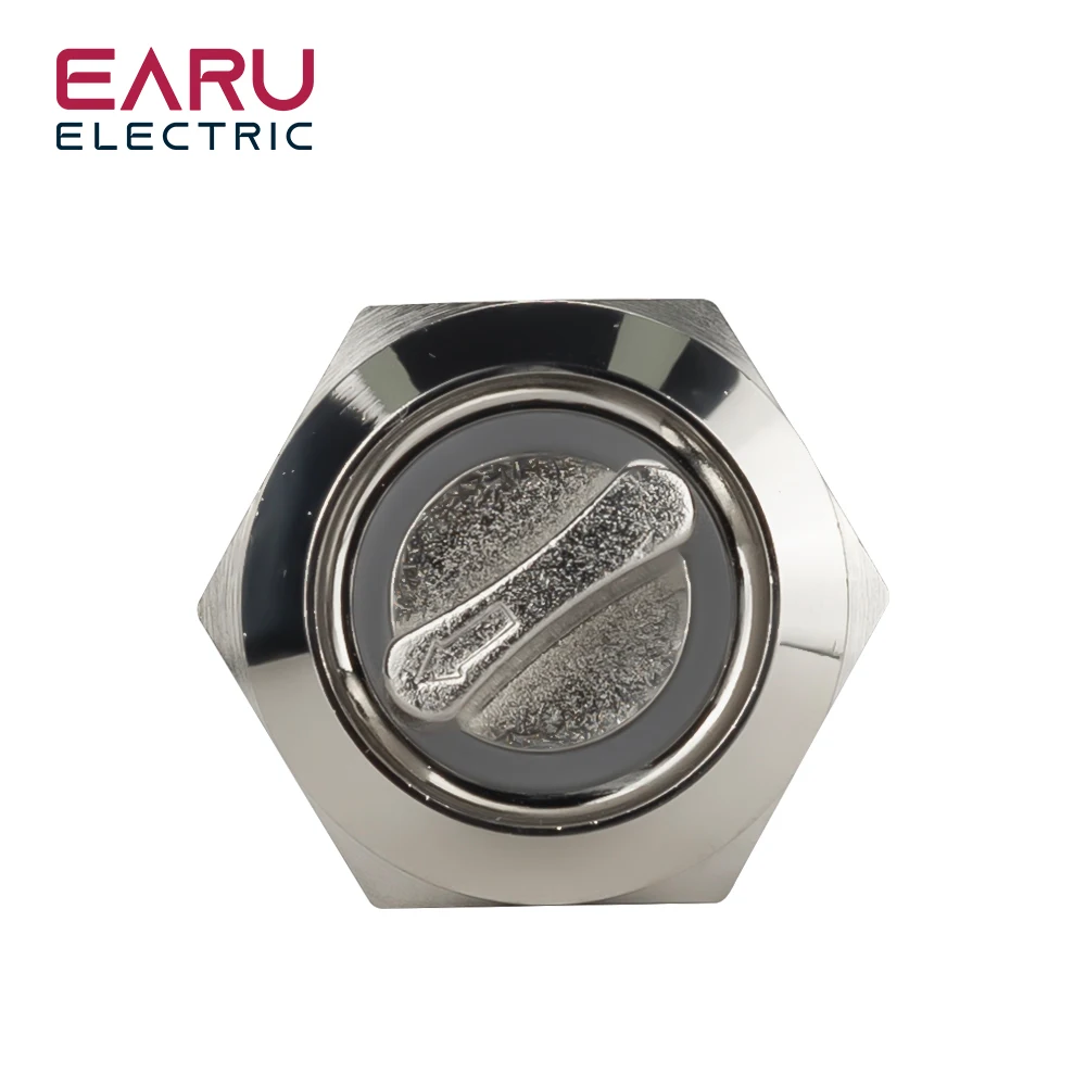 Водонепроницаемый металлический поворотный переключатель EARUELETRIC 2/3 позиции с подсветкой красный