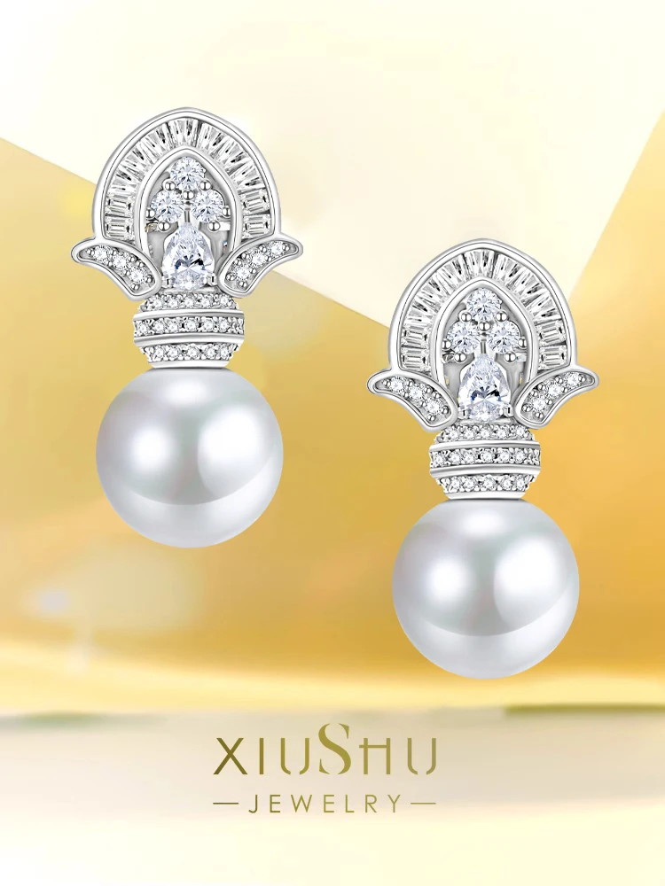 

Новые серьги из серебра с инкрустированными драгоценными камнями, роскошные серьги с универсальным, маленьким и элегантным дизайном