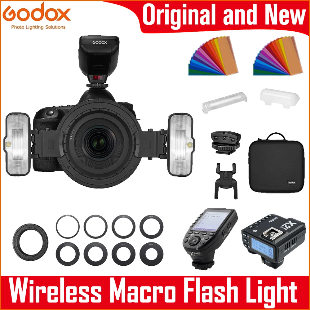 

Godox MF12-K2 TTL Macro Flash Speedlite 2-Light Kit 2.4 GHz Wireless Control Speedlight for Sony Canon Nikon Fuji Olympus Pentax