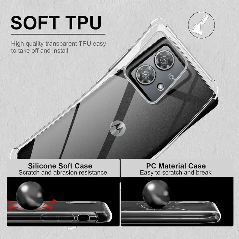 Shockproof airbag TPU case for Motorola G85 G35 Moto G55 E14 G04 s G24 power G84 G34 G54 G14 protective cover fundas Coque Capa