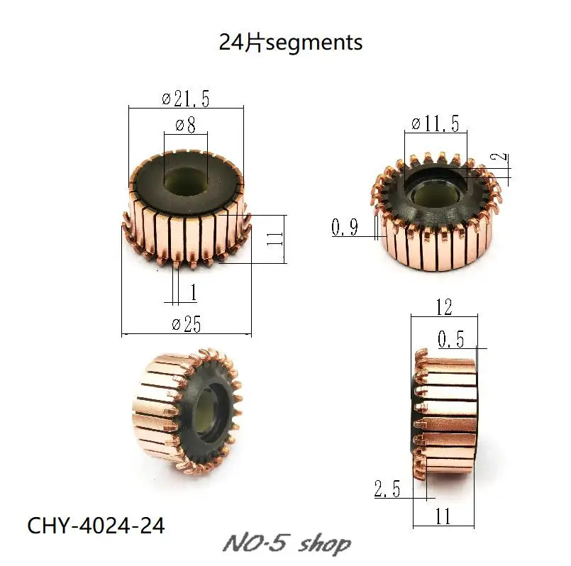 

20Pcs 21.5x8x11(12)x24P Copper Bars Electric Motor Commutator
