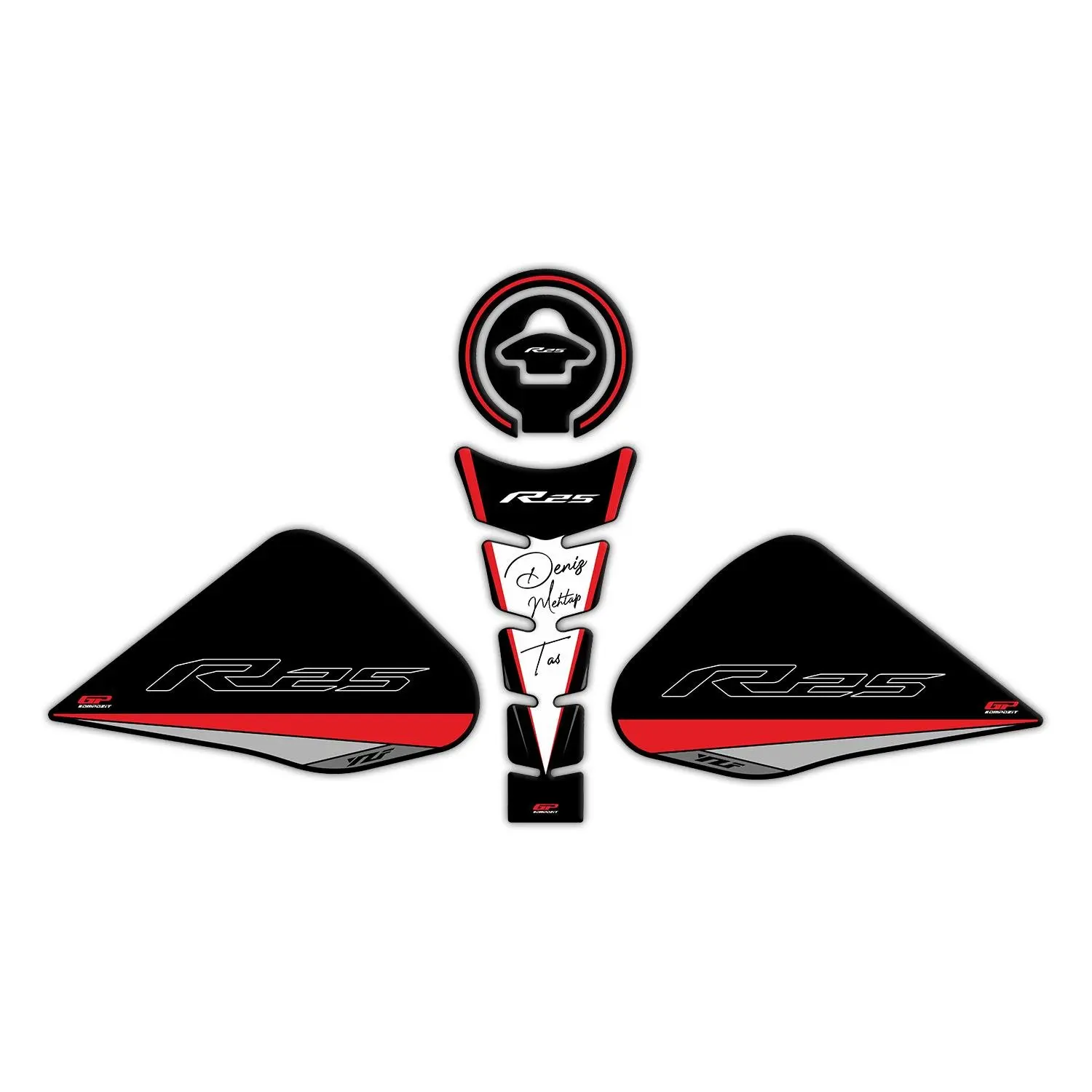 

GP For Personal R25 2015-2018 Compatible Tank Pad Set Red