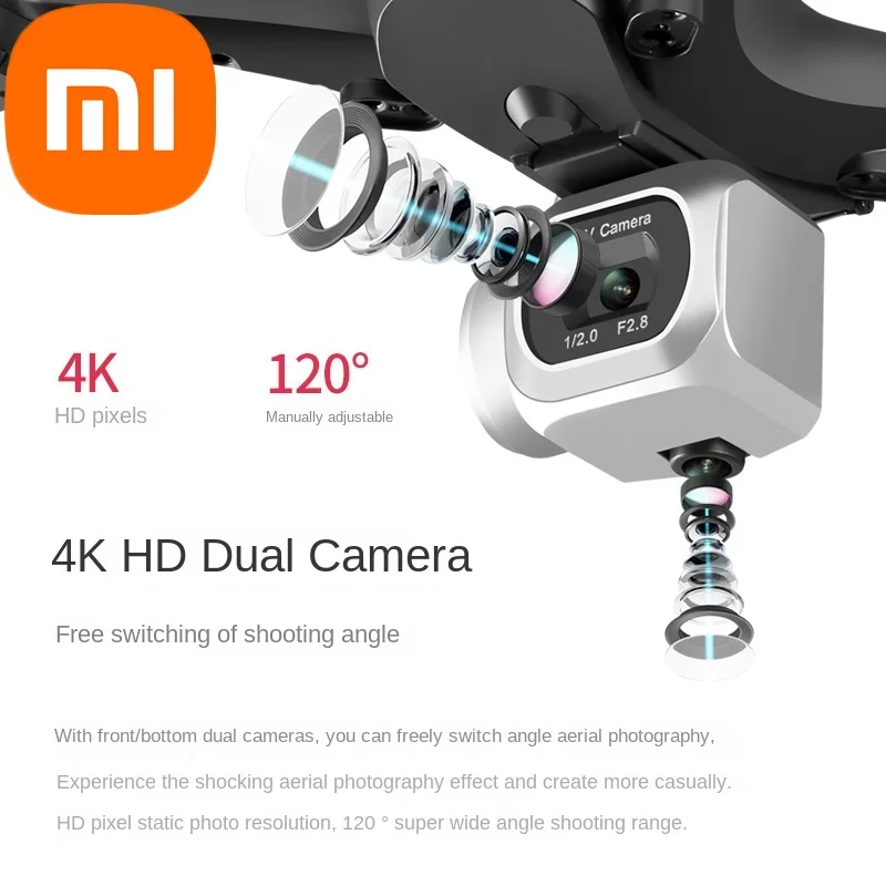 Xiaomi БПЛА Jc801 с двумя камерами высокого разрешения для аэрофотосъемки 4K четырехосевой самолет дистанционного управления.