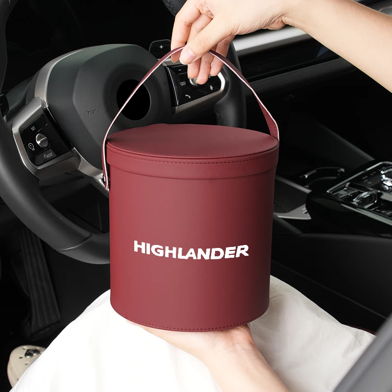 Автомобильная кожаная корзина для мусора с крышкой портативный органайзер