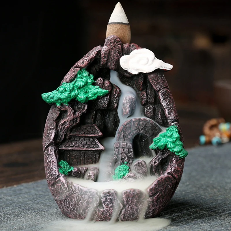 

Creativity Reflux Incense Holder Ceramic Backflow Waterfall Smoke Incense Burner Home Decor