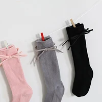 1 pair baby stockings stylish cozy clear lines infants tube knee socks with bow tie for newborn leg warmer baby stockings