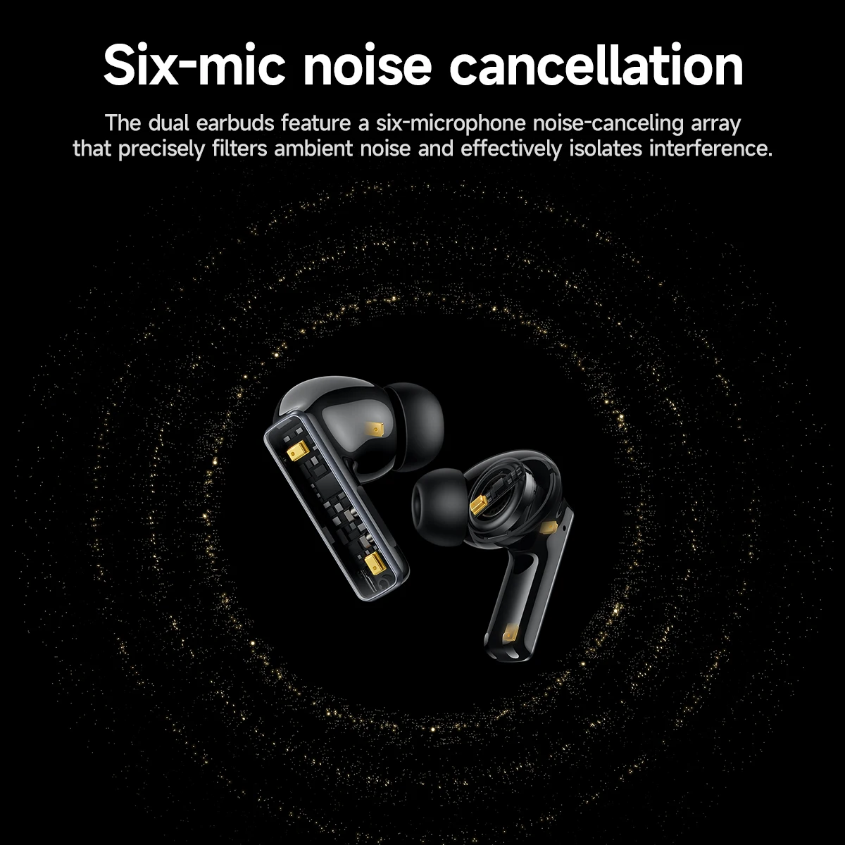 Фото Беспроводные наушники Hoco EQ35 Rhyme True Wireless с Bluetooth 5.4, ANC, ENC, адаптивной шумоподавляцией в реальном времени, 6 микрофонами и звуком высокого разрешения. №3