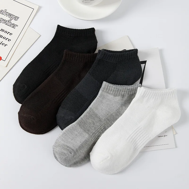 

5Pairs / Pack Men's Bamboo Fiber Socks Short High Quality New Casual Breatheable Solid color Man Ankle Women Socks