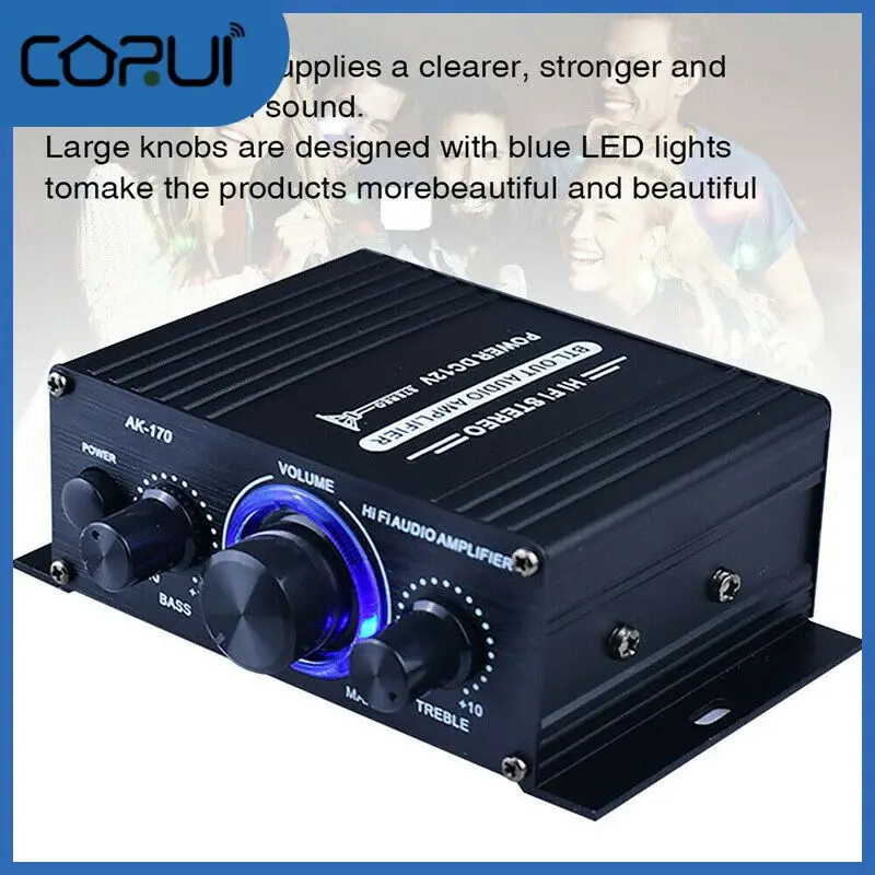 Ak170 Audio Amplifier Stereo Black Power Amplifier Fm Radio Hifi Audio Amplifier Mini Hifi Audio Power Amplifier Mini Amplifier