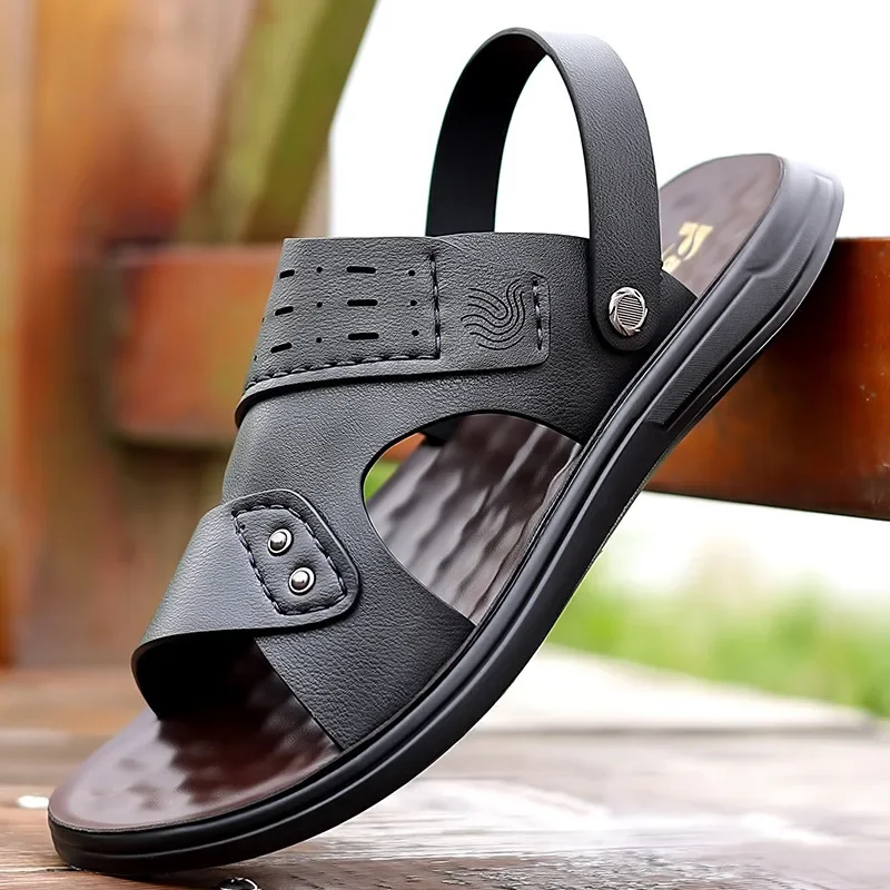 Сандалии пляжные дышащие для мужчин Рабочая обувь из воловьей кожи среднего и