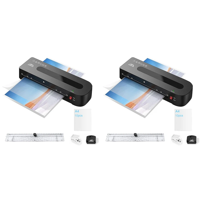 

BMDT-A4 Laminating Machine Office Document Laminating Machine+A4 Plastic Film+Corner Rounder+Hole Punch+Ruler Cutter