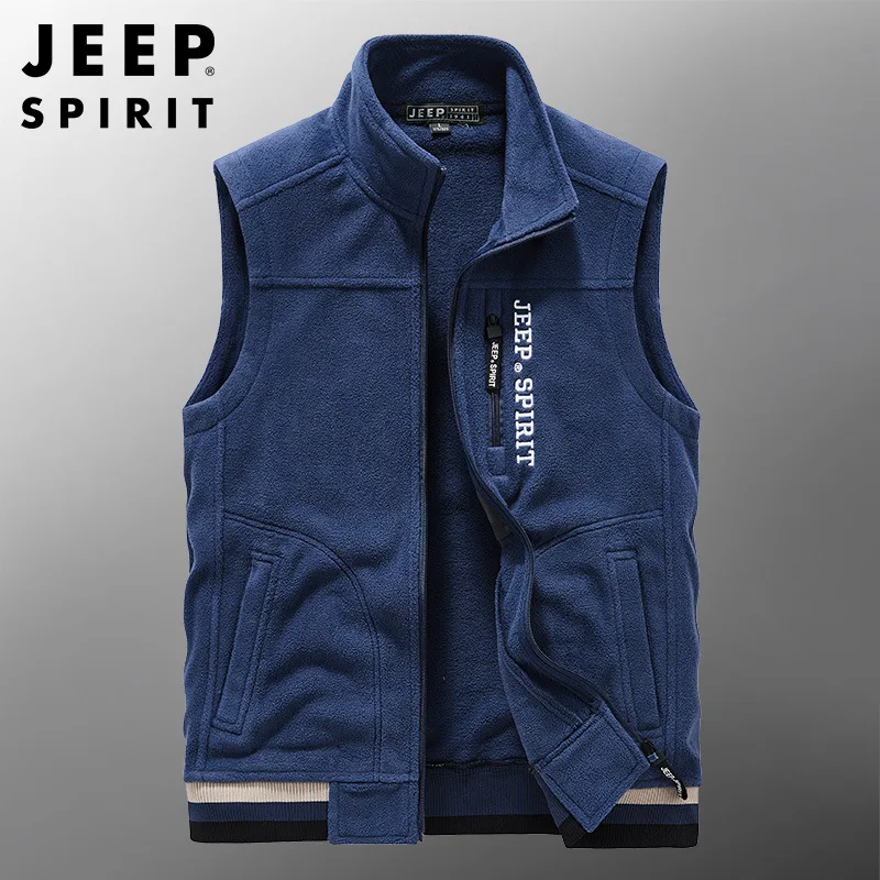 Мужской уличный флисовый жилет JEEP SPIRIT повседневный утепленный Свободный Топ для