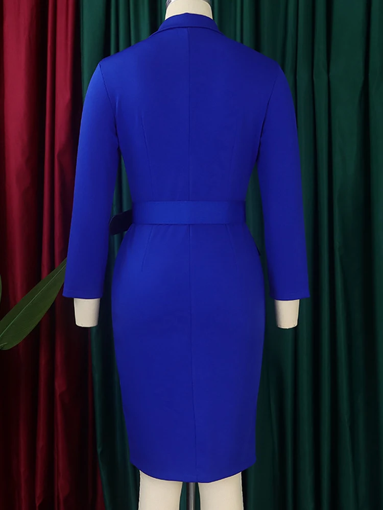 Женское однотонное платье FairyShely с длинным рукавом