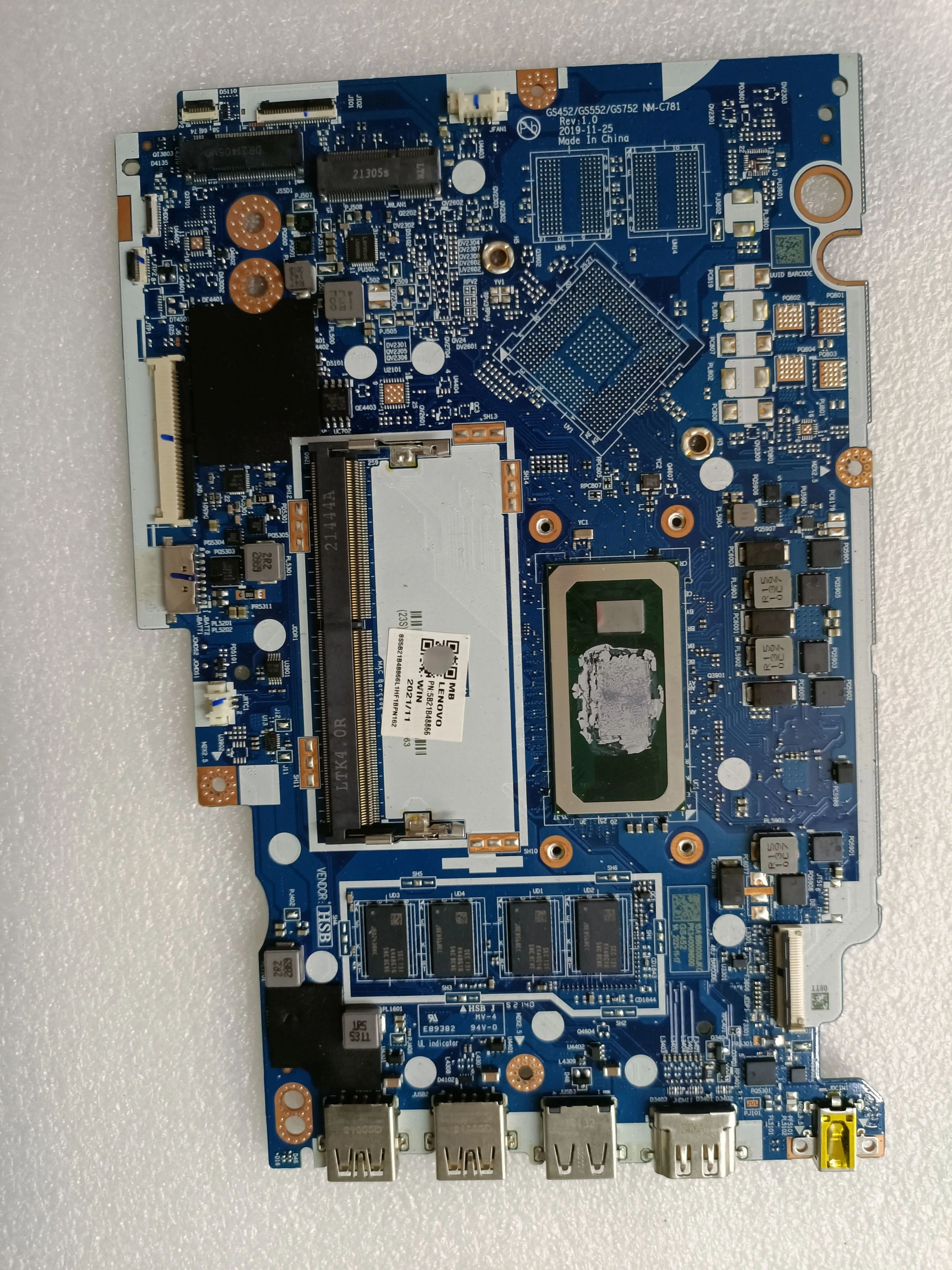 5B21B48866 для Lenovo Ideapad 3-14IML05 V14 G1-IML материнская плата ноутбука GS452/GS552/GS752 NM-C781 I3-10110U RAM 4