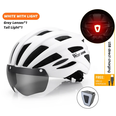 West Bisiklet Bisiklet Miğeri Kadın Kadınlar Tayligap Goggles Yolu MTB Bisiklet Kaskı Güneş Vizör lens E-Bisiklet Motosiklet Kask