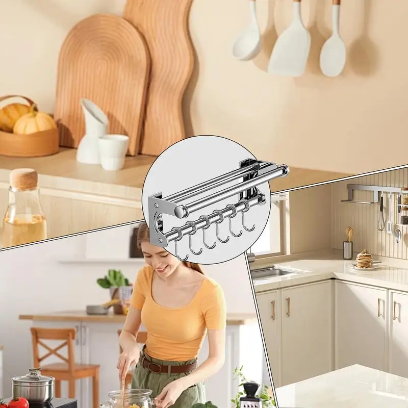 Полка для кухонной утвари Настенное крепление Держатель резака из нержавеющей