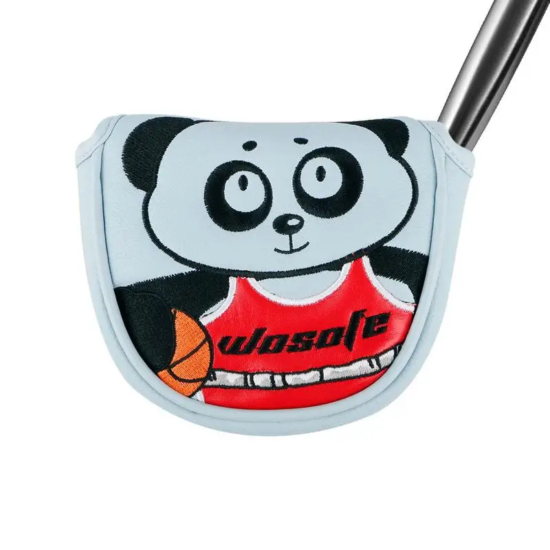 

Head Cover For Golf Clubs Waterproof Protective Cover For Golf Club Iron Head Cartoon Panda Embroidered PU Leather Golf