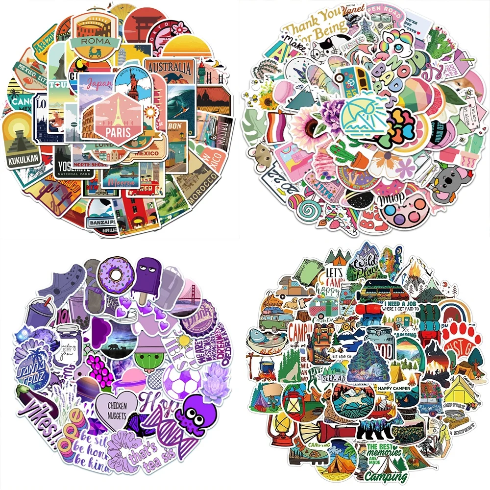 

50PCS Mix Vsco Travel Stickers City Landscape Aesthetic Journal Decal Stationery Scrapbooking Skateboard Laptop Guitar Naklejki