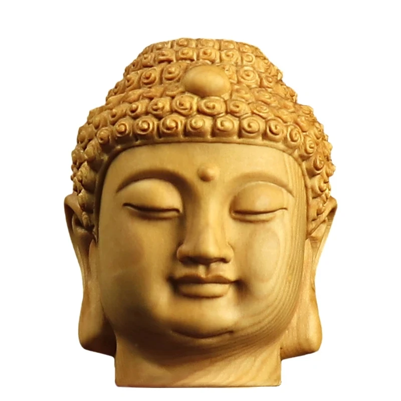

5 см голова Будды Nyorai, искусственная деревянная статуя фэн-шуй, настольный декор, игрушка в подарок