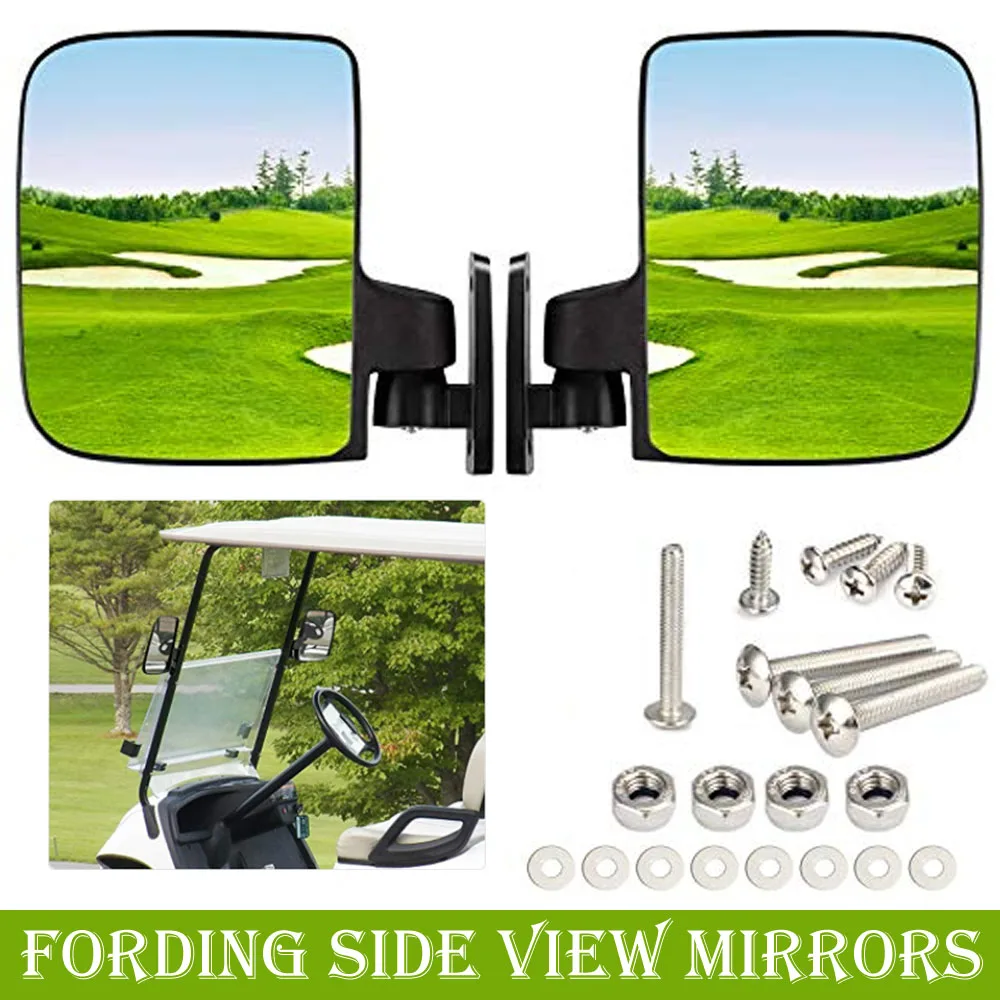 

Universal 1 Pair UTV Golf Cart Side Mirrors Rear View Mirror For Club Car EZGO Yamaha Golf Carts And UTV